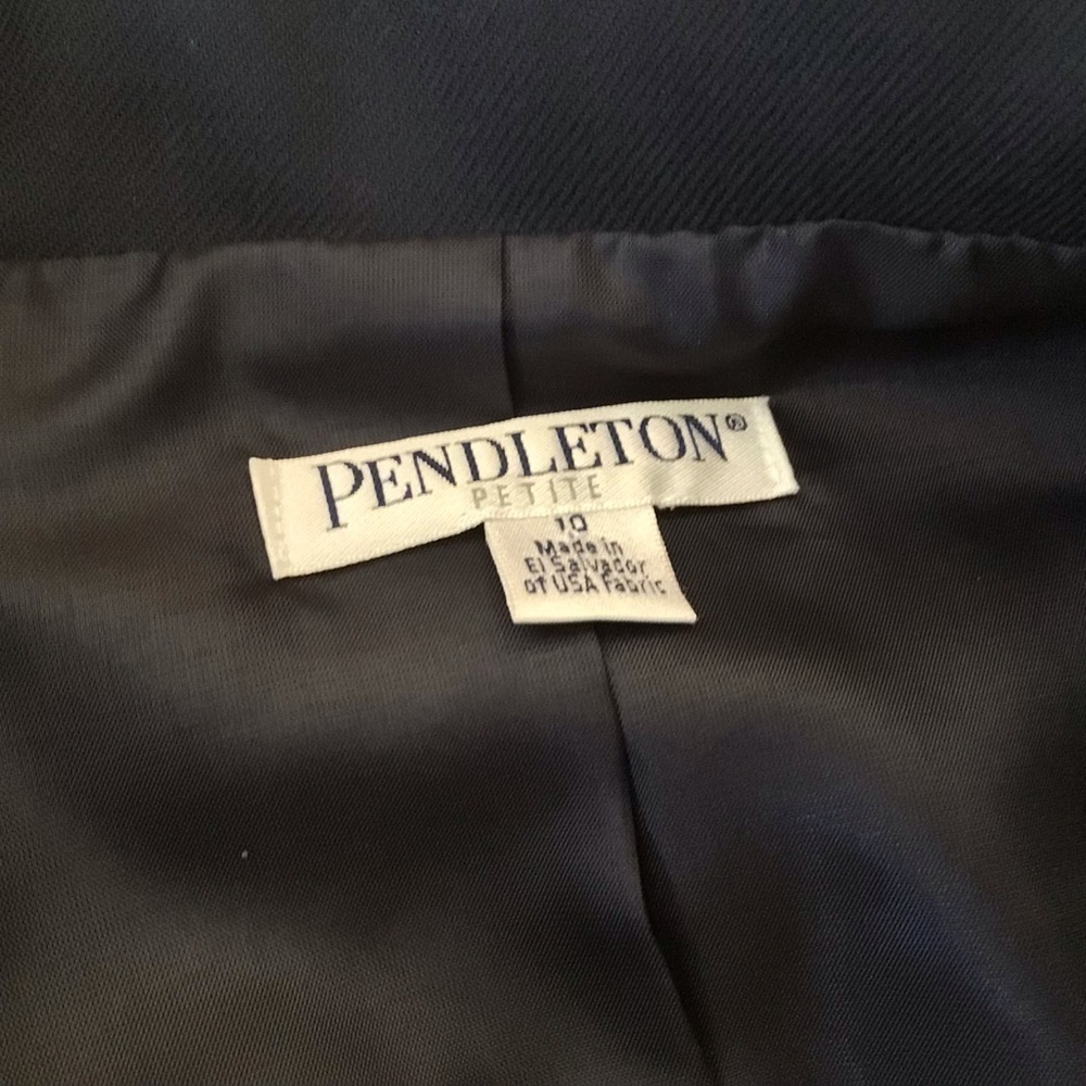 Pendleton Blazer Sz 10P Black 100% Virgin Wool Office Academia EUC - Picture 6 of 8